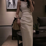 Bodycon Midi Dress Women Backless Summer Sexy Club Dresses Elegant Sleeveless Spaghetti Strap Party
