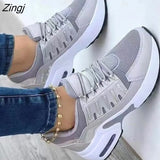 Women's Large Size Tennis Casual Shoes Increase Fashion Thick-soled Sneakers Light Vulcanized Socks Air Cushion Breathable