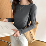 Three-Dimensional Fishbone Round-Necked Blouse Women's Long-Sleeved Autumn And Winter New Minority Short Spicy Girls T-Shirt