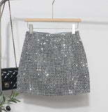 Dress Skirt Girl Babes A Small Silver Shiny Light Short Skirt