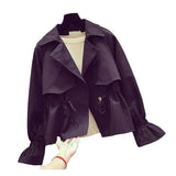 Zingj Short Windbreaker Female Autumn 2024 New Korean Version Fashion Loose Versatile Waist Show Thin Coat Female Tide-Outfit