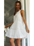 Black White Dress Summer Casual Loose Sleeveless Female Patchwork Lace Elegant Beach Party Dresses For Women Robe