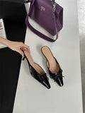 Down And Slippers 2025 New French Fairy Bow Bow Head Cool Drag Temperament Simple Coarse And Cool