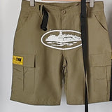 High Street Multi-Pocket Cruise Ship Printed Shorts Men's Fashion Brand Summer Loose Overalls Shorts