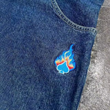 Street Jeans Hip-Hop Poker Graphic Printed Loose Jeans Y2K Wide-Legged
