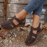 Zingj Rome Pedal One Foot Fashion High Slope Heel Breathable Slope Heel Velcro Outdoor Wedge Sandals Slippers