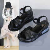 Zingj Thick-Soled Sandals Women's Summer 2023 New Muffin Shoes Fashionable High-Heel Large-Size Women's Shoes
