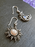 Boho Sun Moon Pendant Stud Earring- Outfit