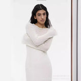 Hot Knitted Hollow Skirt + Vest Skirt Set Women's Soft Knitted Burqa Holiday