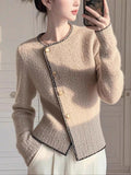 Version Of The Round-Neck Simple Cardigan Sweater Coat Women Autumn 2025 Autumn And Winter Dress New Temperament Reduction Lady