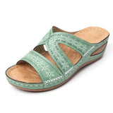 Yard Sandals And Slippers Women's Slope Heels, Fish Mouth, Thick Soles, Large Size Shoes, Multi-Color Optional Embroidery, Cold Slippers,