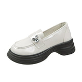 Zingj Loafer Women's Fall 2023 New British Vintage Leather Shoes With Single Shoe Casual Women's Shoes-Outfit