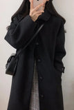 Woolen Coat Women's New Korean Version Of Black Medium-Length Tweed Coat Is Popular To Thicken Autumn And