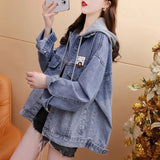 Zingj Fake Two Denim Coat Female Autumn 2024 New Autumn Foreign Style Versatile Design Sense Jacket-Outfit