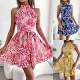 Mid Skirt Elegant Tied Ruffled Floral