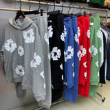 Sweater Suit DENIM Kapok End-Leg Leisure Hoodie Trendy Men's And Women's Sports