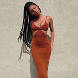 Hollowed-Out Halter Dress Women's Dress Sexy Temperament And Elegant Slim Dress In