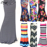 Spring Summer A-Line Elastic High-waist Long Pencil Skirt for Women 2023 Printed Maxi Skirt Faldas Largas Mujer Para