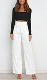 Dress Casual Fashion Wide Leg Bow