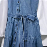 New Literature And Art Vintage Series Denim Short Dress