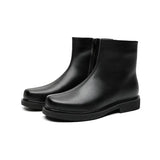 Zingj Men's Shoes Summer Shorts British Black Round Head One Foot Cigarette Boots Tide Side Zip Martens