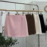 Shooting Pink Hair This Dress Girl Autumn And Winter High Waist A-Buffed Short Skirt Anti-Light One-Step Skirt