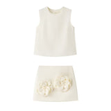New Spring Style Simple Vest With Two Sets Of Floral Decorative
