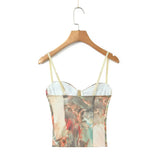 New Waist Keel Three-Dimensional Steel Ring Printed Halter