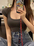 Basic Solid Crop Tee- Outfit