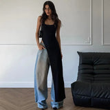 Zingj Trend Sexy U-Neck Design Sense Top 2024 Summer Personality Wear With Sleeveless Sling T- Outfit