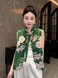 Chinese Style Retro Tang Dynasty Vest Women's 2024 Xia Xin Zen Plate Buckle Collar Sleeveless Vest Clip