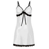 Zingj Imitation Silk Lace Lace With Bow Halter Slip Skirt Direct
