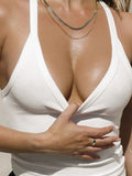 Classic Cami Top with Narrow V Neck