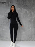 Two Piece Tracksuit Set Long Sleeve Zipper Jacket with Sweatpants Sweatsuit Jogger Workout Set Activewear Skinny