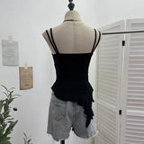 Tector-Mat T-Shirt With Bosom Tset T-Shirt With Irregular Sling Vest T-Shirt With Tsets