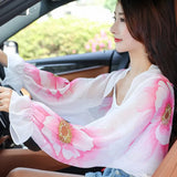 Arm Cover Summer Chiffon Shawl Driving Sleeves Sun Protection Shawl Wrap Scarf Beach Cuff Shoulder Raglan