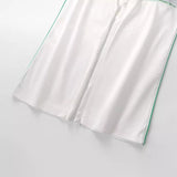Spring Style Satin Trousers With Side Trim