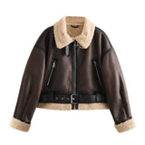 Autumn Short Fur One Lamb Coat Coat + Vest Temperament