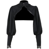 Temperament Lace Edge Design Dark Court Style Full-Color Women's High-Necked