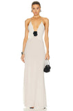 New Sling Skirt Temperament Sexy V-Neck Splicing Bare Back Chiffon Dress