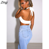 Women Halter Vest with Sexy Hollow Open Chest Design Simple Solid Color Cooling Summer Crop Tops Party