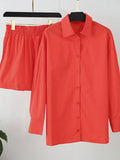 Tracksuit 2022 Shirt Shorts Two Piece Set Green Long Sleeve Top And Mini Shorts Suit Female Summer Lady Fashion