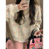 Zingj And Winter New Milk Fufu New Top Sweater Female Rainbow Niche Design Sense Lazy Sweater