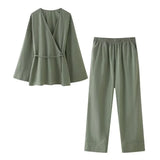 New Spring Style Kimono Coat 5427743 Trousers 5427431 211-1-Outfit