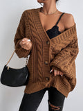 Sweater Lady Retro Style Loose Lantern Sleeve Knitted