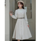 Fashion Sleeeveless Sweet Midi Dresses for Women 2023 Autumn Winter Casual Sundress With Belt Vintage Female