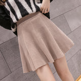 Zingj And Winter New Solid Color Knitted Skirt Short Skirt High Waist A-Shaped Skirt Umbrella Skirt College Caramel Color Base