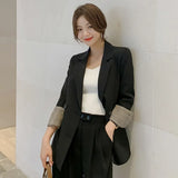 Spring And Summer New Korean Solid Color Small Suit Jacket Women's Casual Loose Coat Temperament Small Fragrant Style Suit