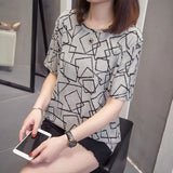 TShirt Summer Women's Casual Short-sleeved T-shirt Printing Cotton Tops Loose Plus Size Leisure Tees L
