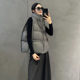 Advanced Sense White Duck Down Vest Female 2024 Winter Fashion Casual Design Sense Big Thick Vest Vest Tide-Outfit